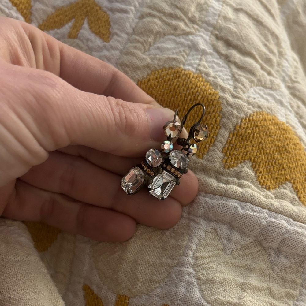 Sorrelli Pale neutral and tan Crystal Drop Earrings